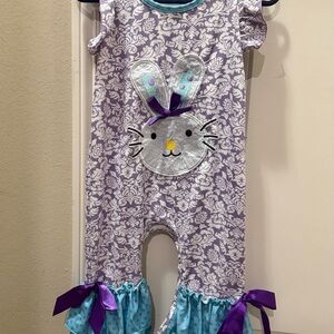 Purple and Blue Bunny Romper